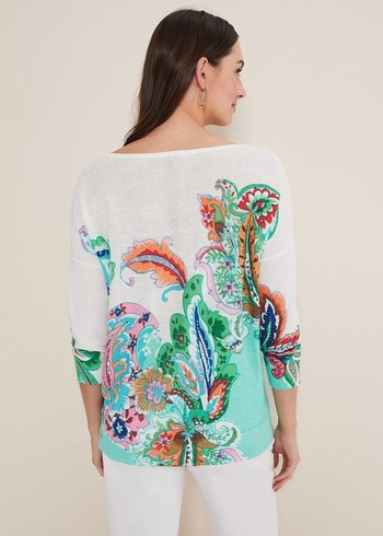 Phase Eight Azalia Paisley Print Knitwear Multicolor Canada | BNMHGC-183